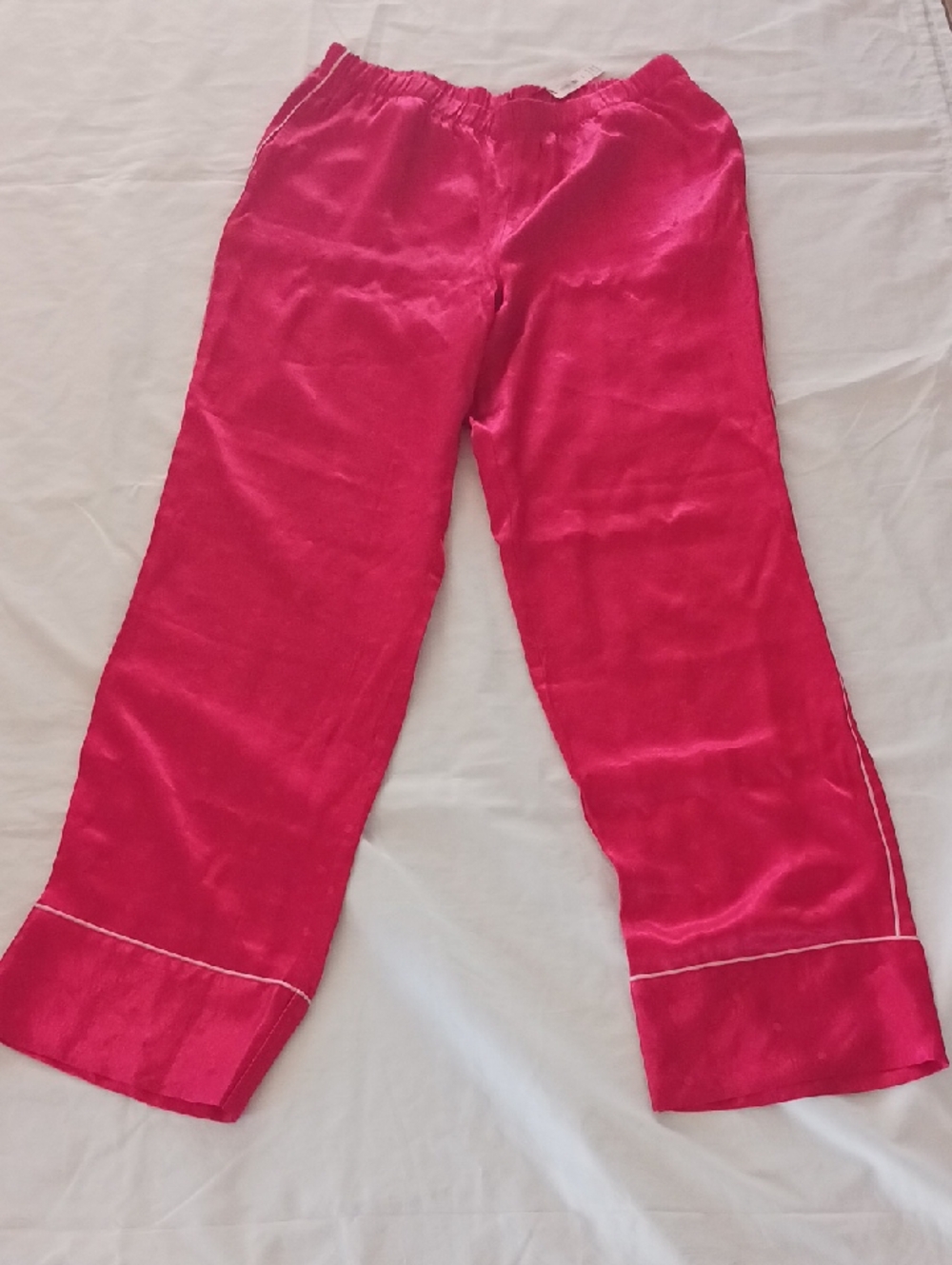 Victoria's Secret Bright Red Satin Lounge Pants